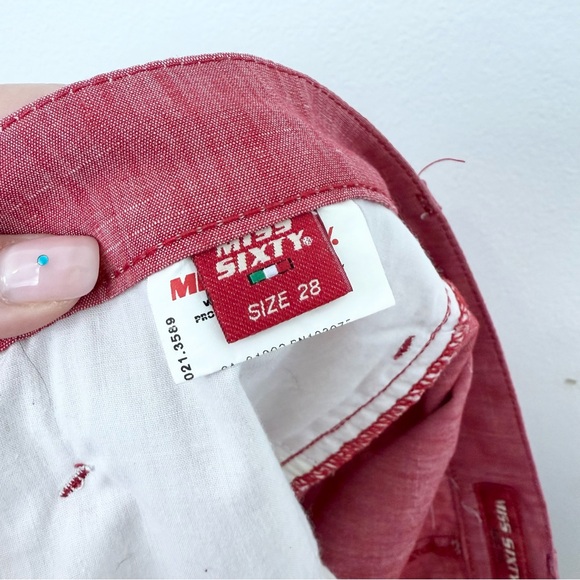 MISS SIXTY Vintage Y2K Red Low Rise Capri Pants - Picture 6 of 7